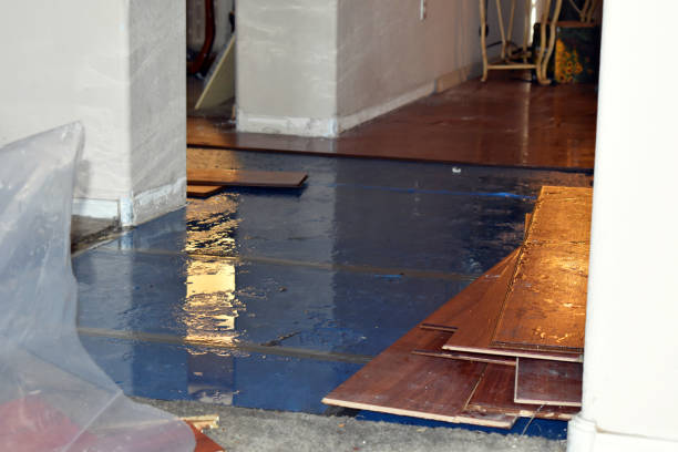 Professional Burst Pipe Cleanup technician working in Yettem, CA